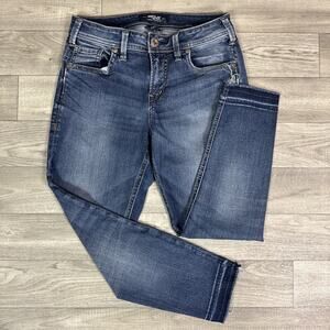 Silver Jeans Mid Rise Avery Skinny Crop Jeans Medium Wash sz 26